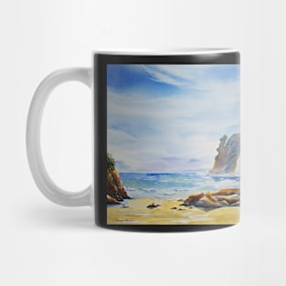 Archway Island, Wharariki Beach, New Zealand Mug